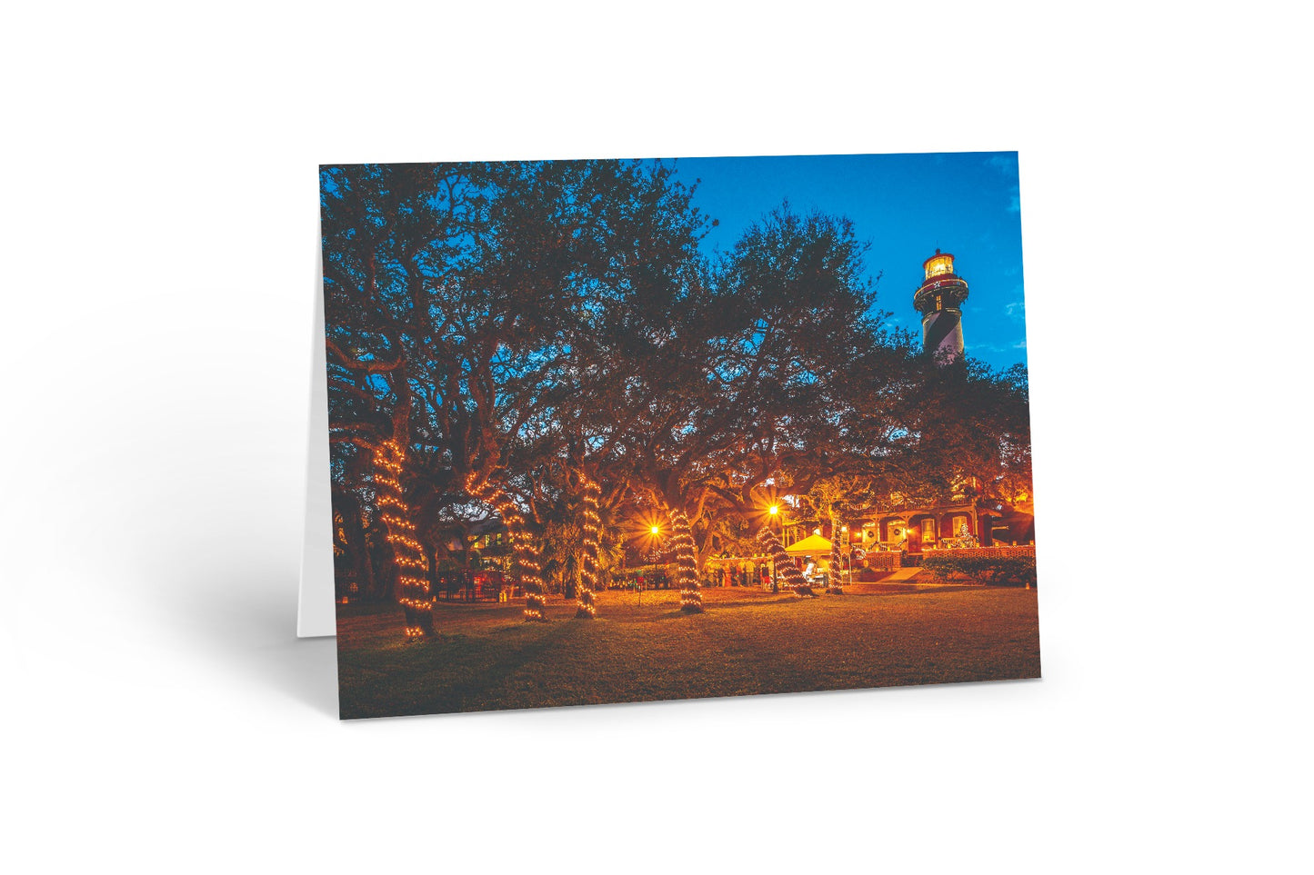 Pack 4 - St Augustine Nights of Lights Notecard packs, holiday scenes, white lights, downtown, Christmas, twinkle