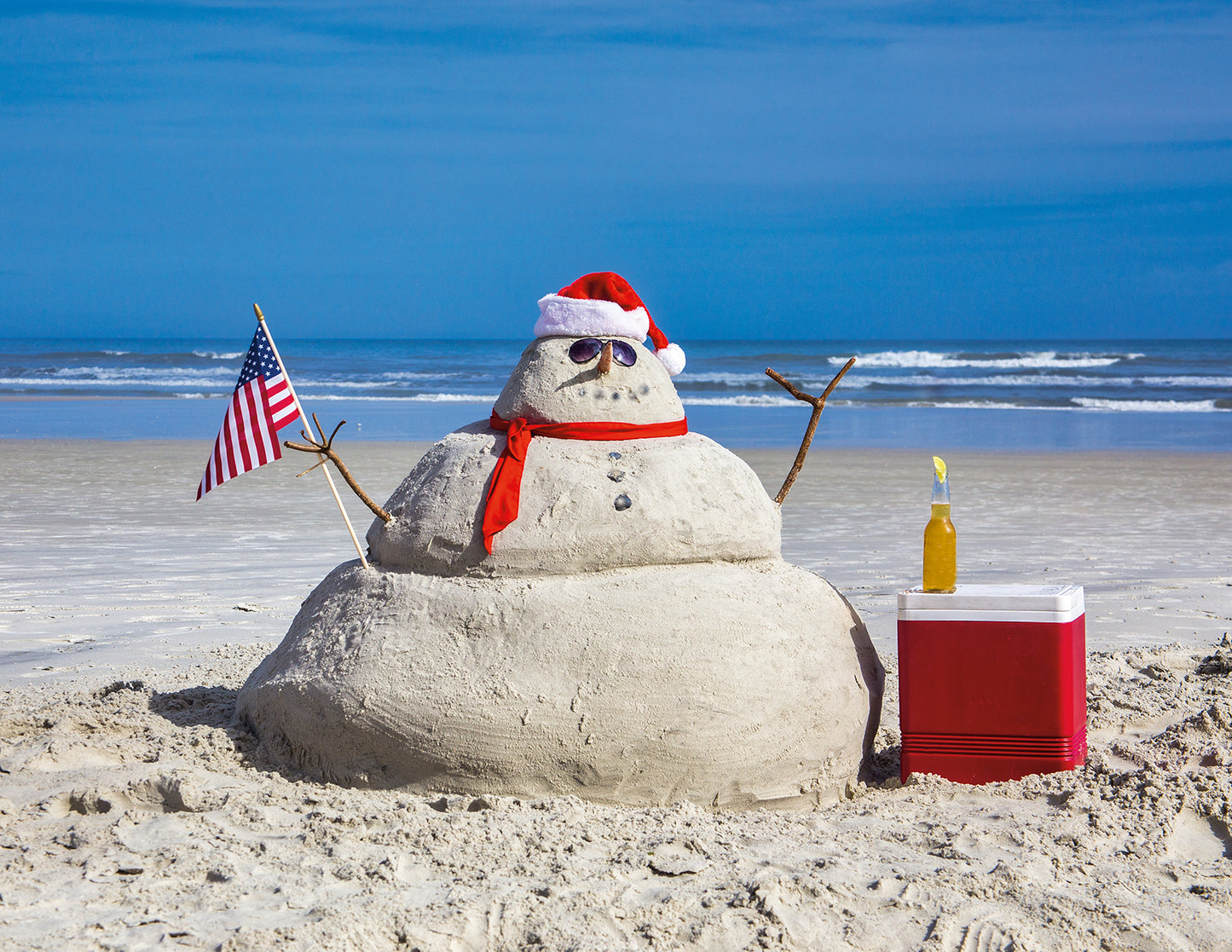 Drinking Snowman, Notecard, packs, beach, Thank you, greetings, cards