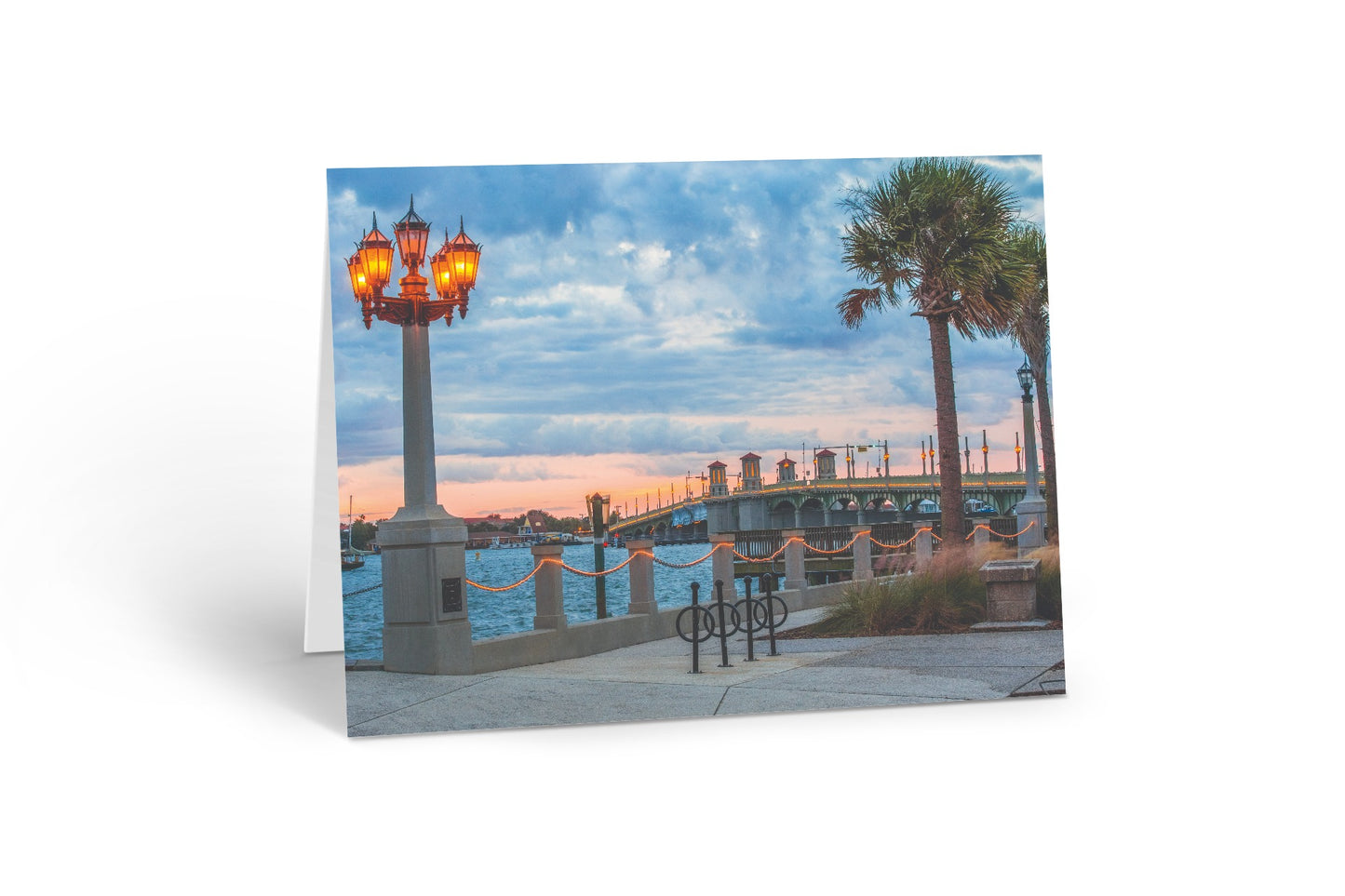 Pack 4 - St Augustine Nights of Lights Notecard packs, holiday scenes, white lights, downtown, Christmas, twinkle