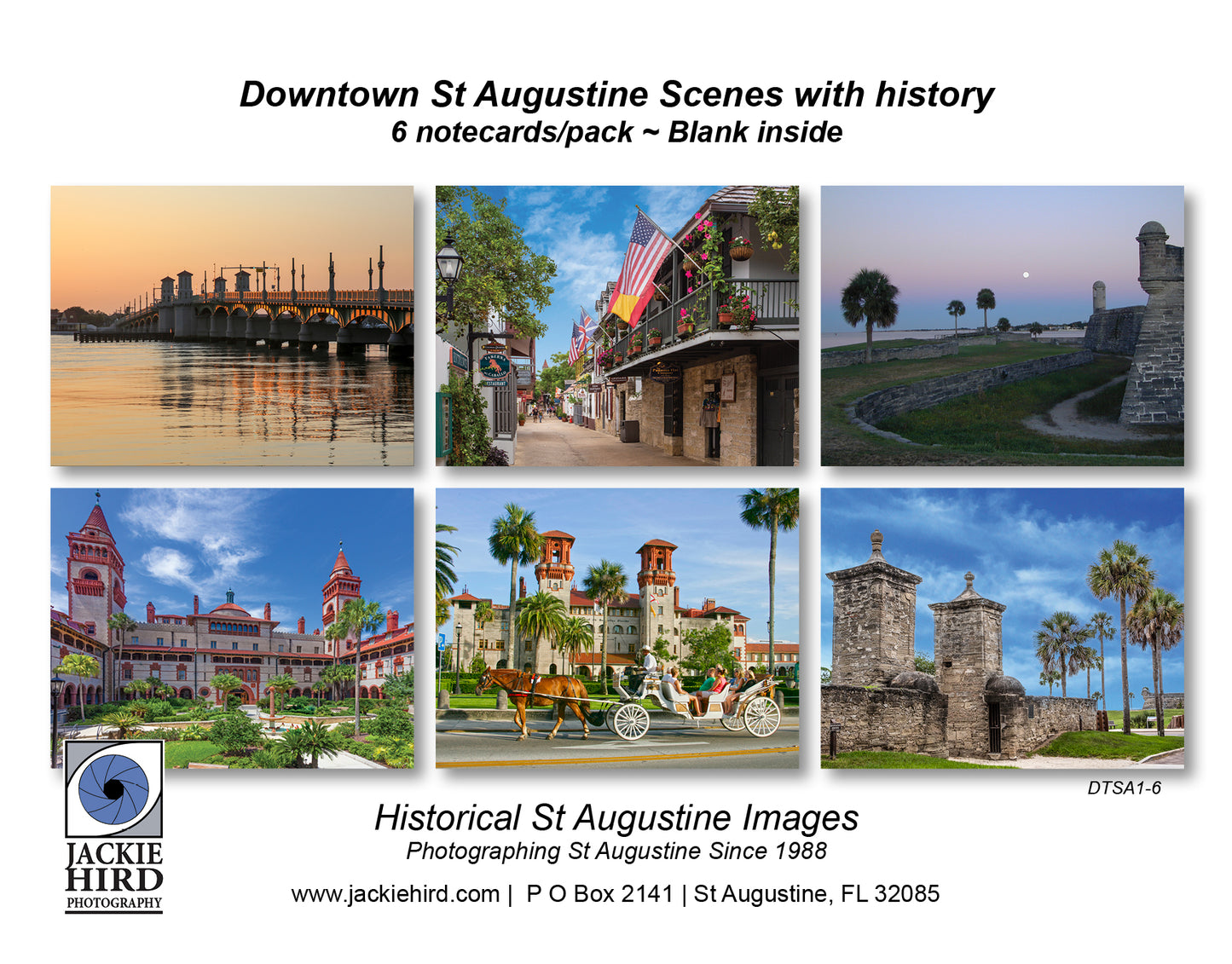 St Augustine Mixed Pack of Notecards of Downtown St Augustine