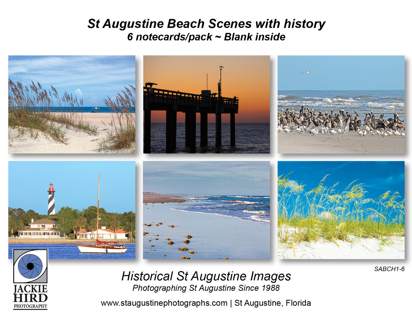St Augustine, Notecard, packs, beach, Thank you, greetings, cards