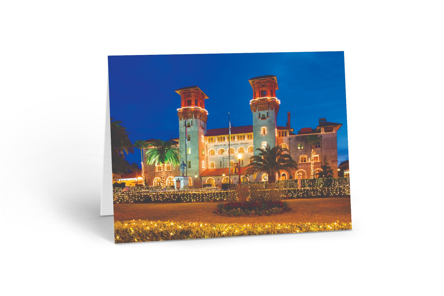 Pack 3 - St Augustine Nights of Lights Notecard packs, holiday scenes, white lights, downtown, Christmas, twinkle
