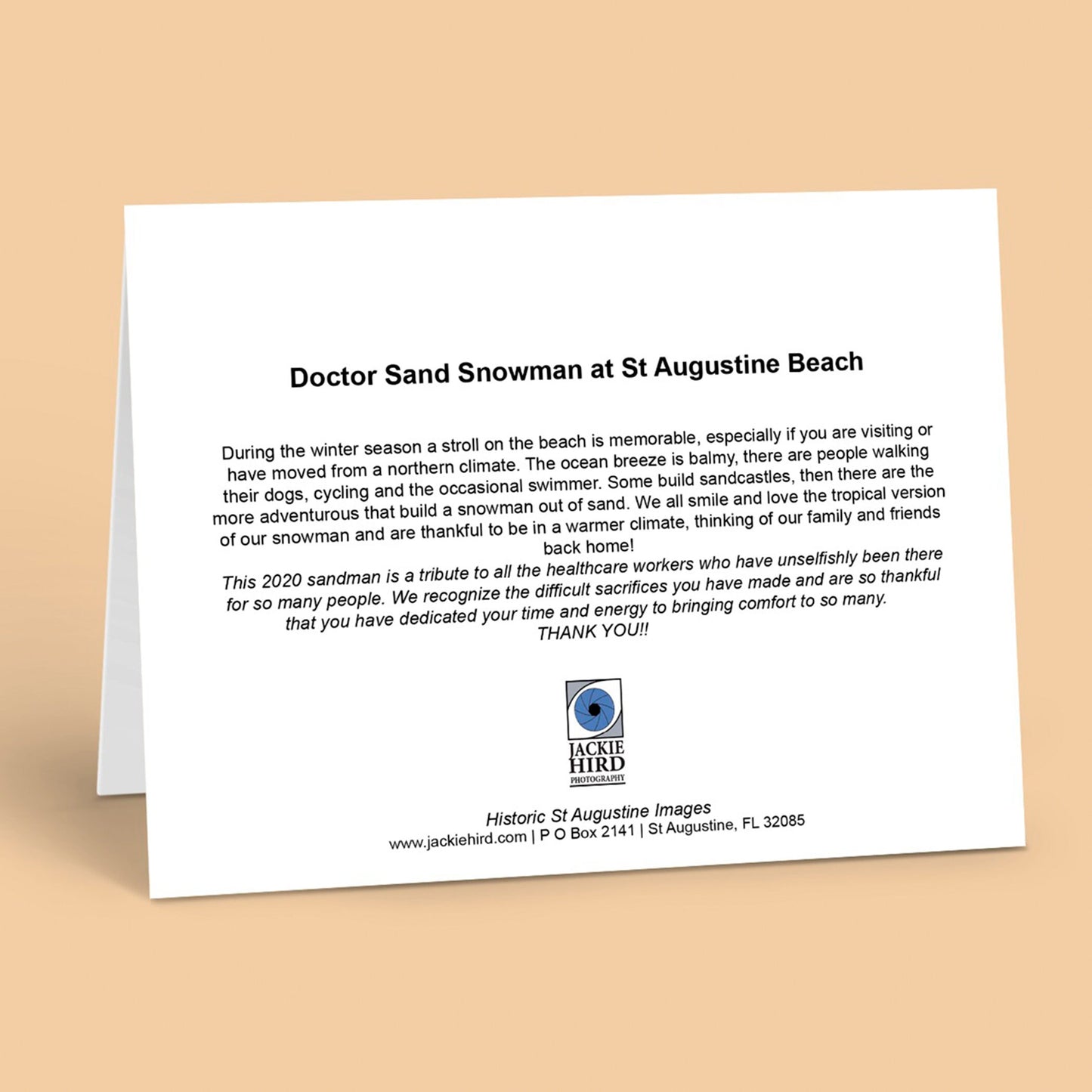 Sand, Snowman, Notecard, packs, beach, Thank you, greetings, cards, covid, essential, workers