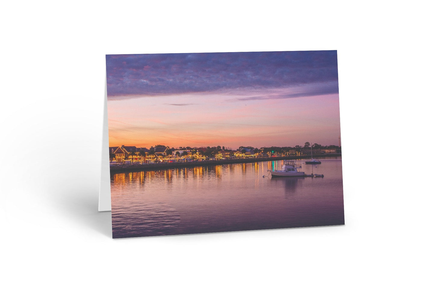 St Augustine Nights of Lights Notecard packs, holiday scenes, white lights, downtown, Christmas, twinkle