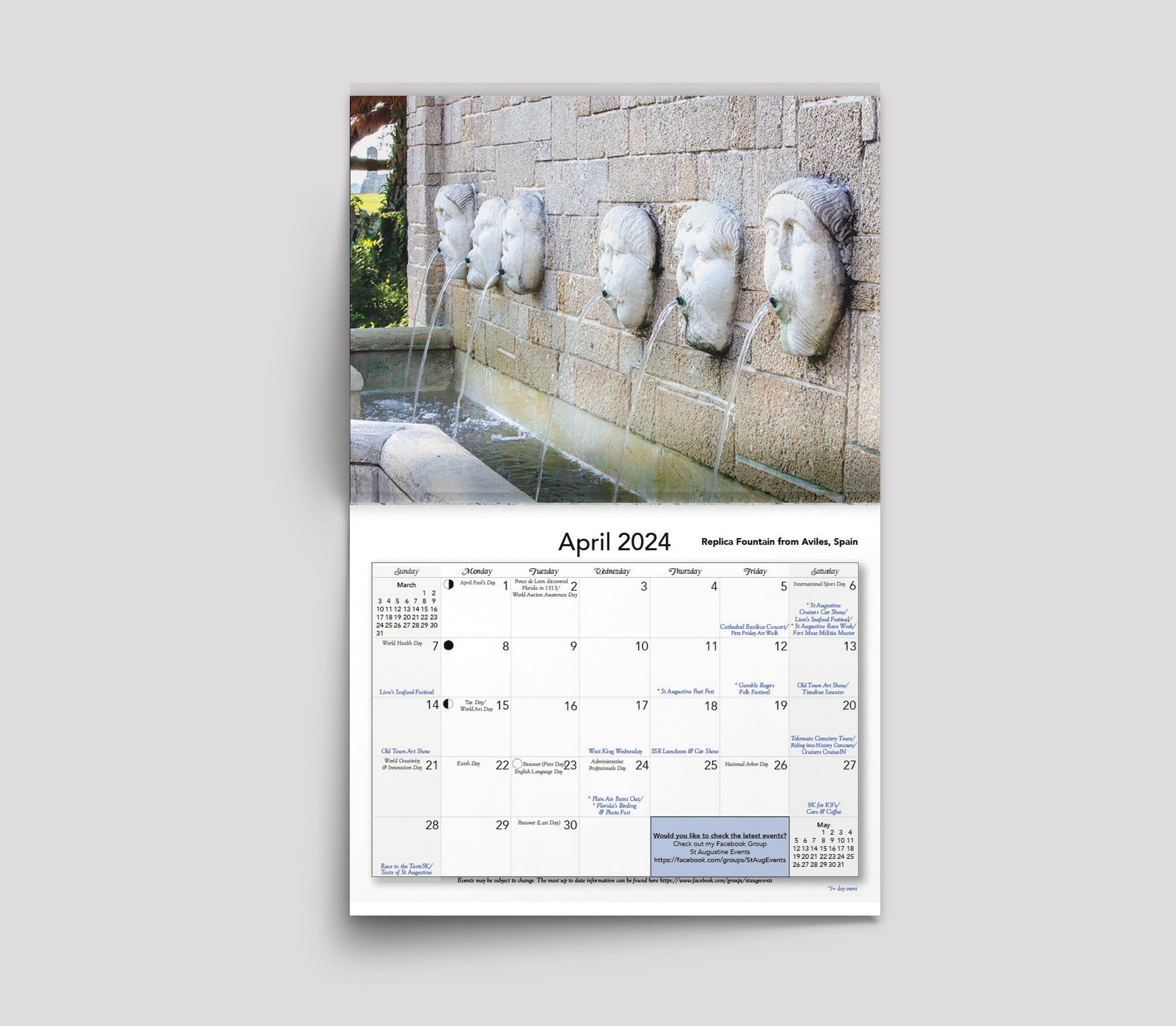 2024 St Augustine Calendar Jackie Hird Photography   2024 04WallCalendarmockup 