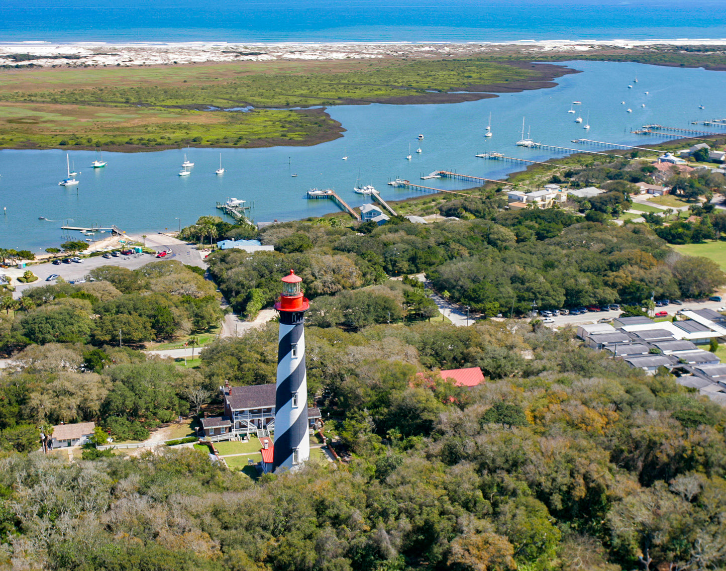 3028 - Aerial of St Augustine Lighthouse - 5" x 7" blank notecard