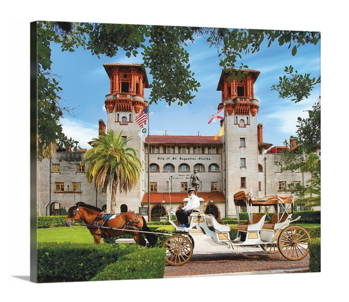 24" x 20" Canvas - Horse-Drawn Carriage in front of City Hall