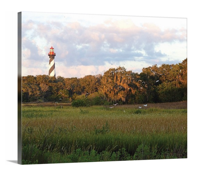 24" x 20" Canvas - St Augustine Lighthouse across the marsh